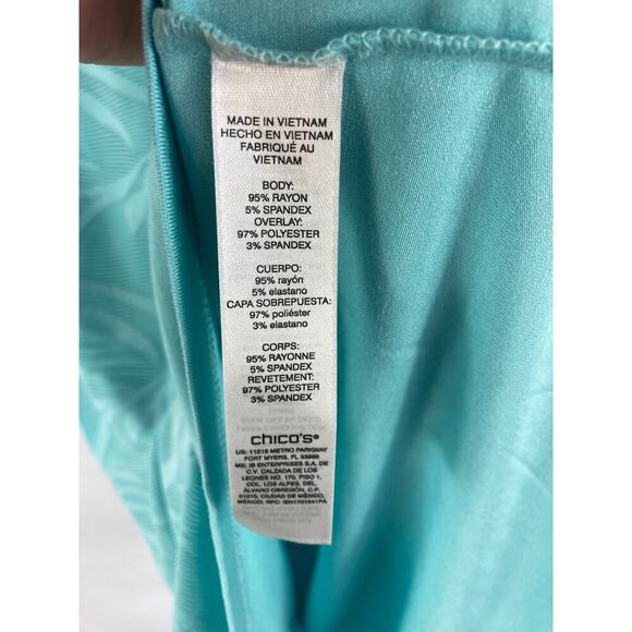 Chicos Floral Print Flap Front Short Sleeve Shirt Size 0 / Small - Picture 5 of 6